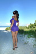 Denise Milani purple dress - 5