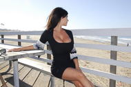 Denise on wooden pier - 9