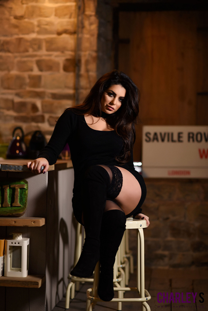 Charley S In Black Dress And Lingerie - 12