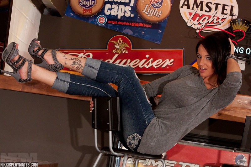 Nikki on the bar - 1